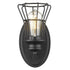 One Light Matte Black Cage Wall Sconce